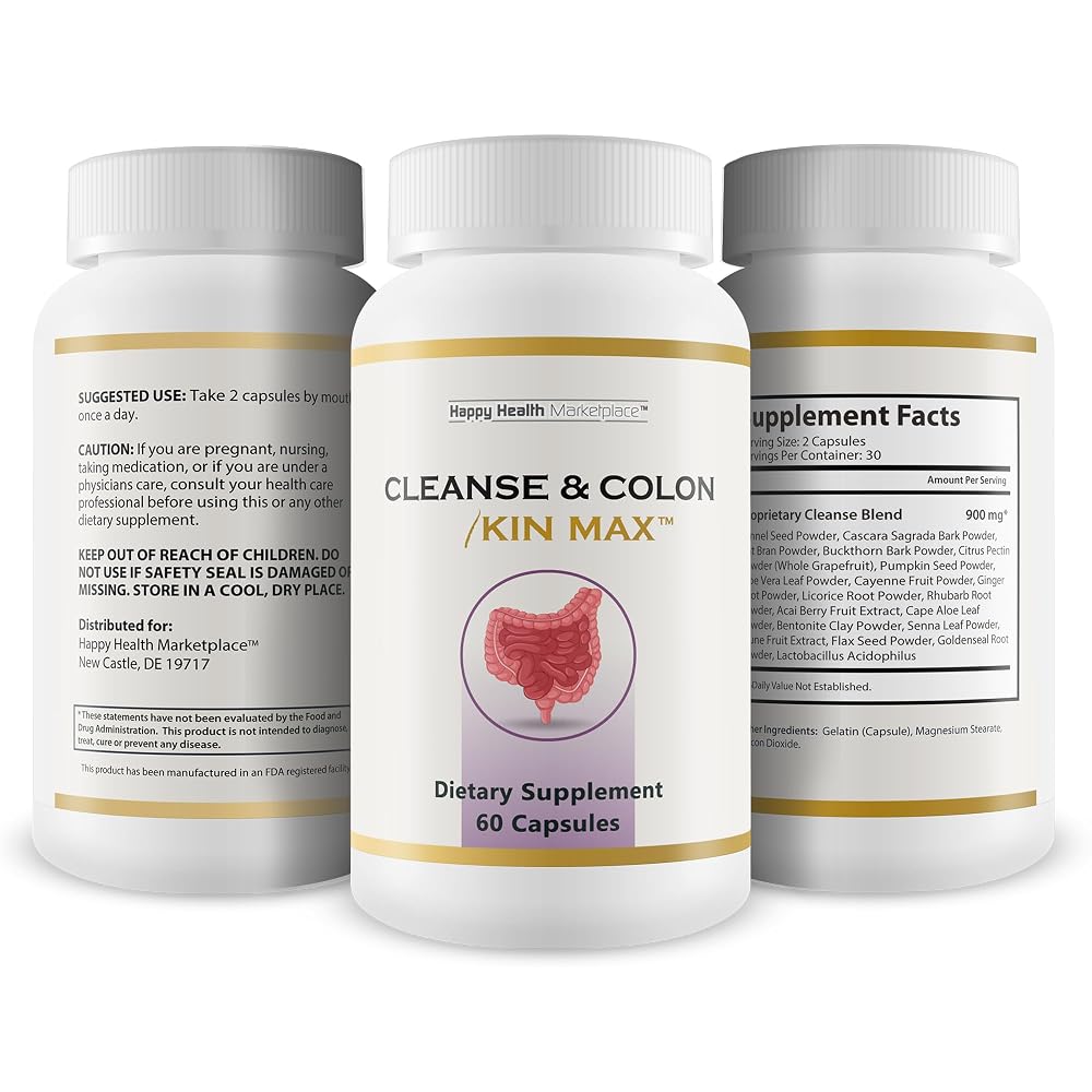 Happy Health Marketplace Cleanse & Colon Kin Max - 60 Capsules - image 4