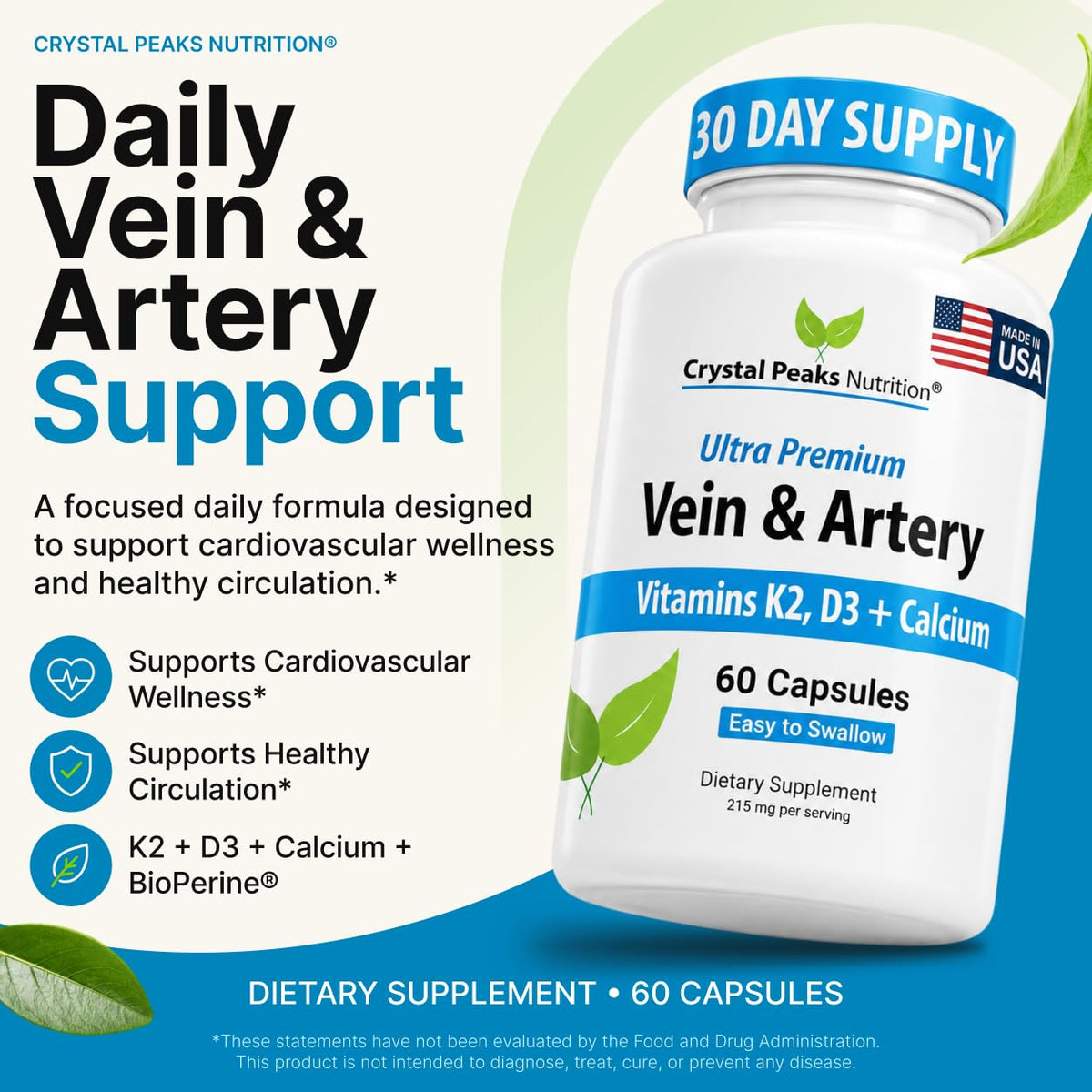 CRYSTAL PEAKS NUTRITION Vein & Artery Supplement - 60 Capsules - image 2