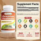 Best Naturals Chromium Picolinate 200 mcg - 720 Tablets - image 2