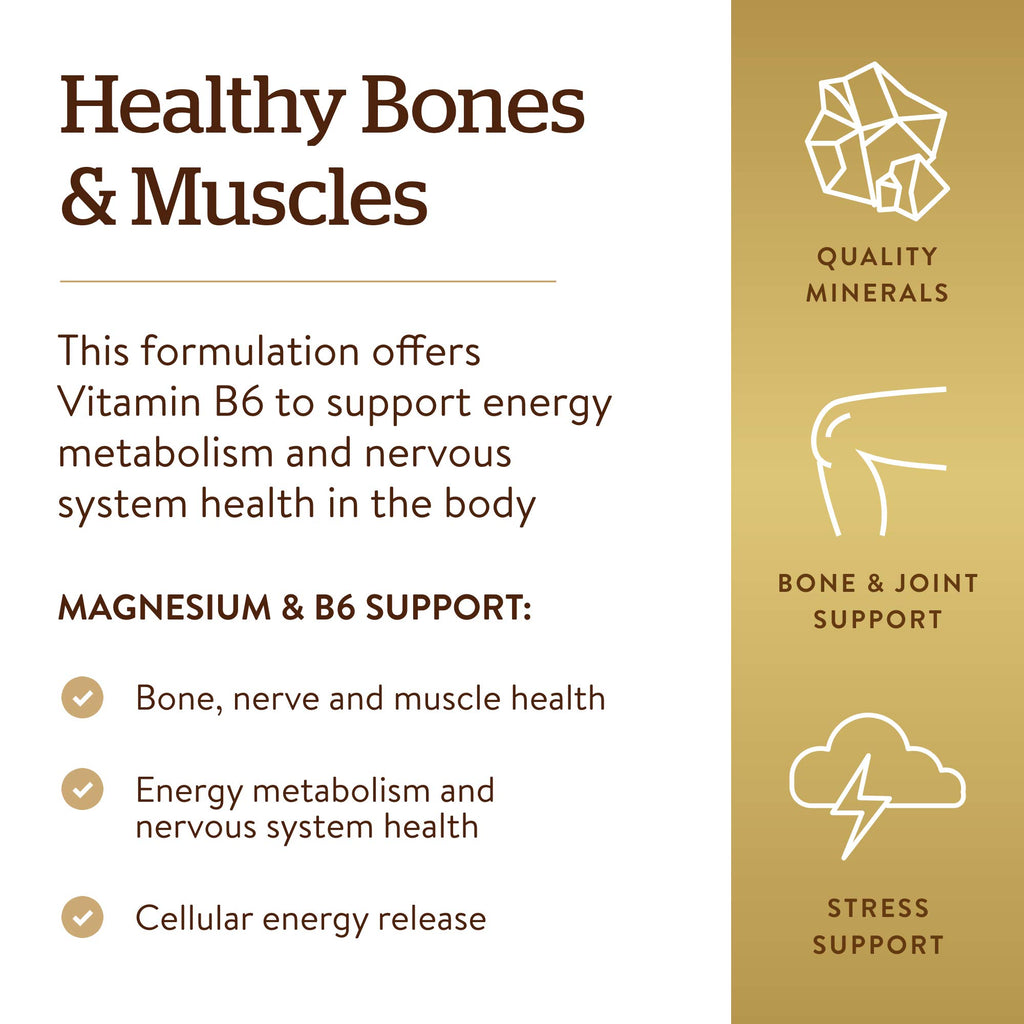 Solgar Magnesium with Vitamin B6 Energy Metabolism - 250 Tablets - image 4