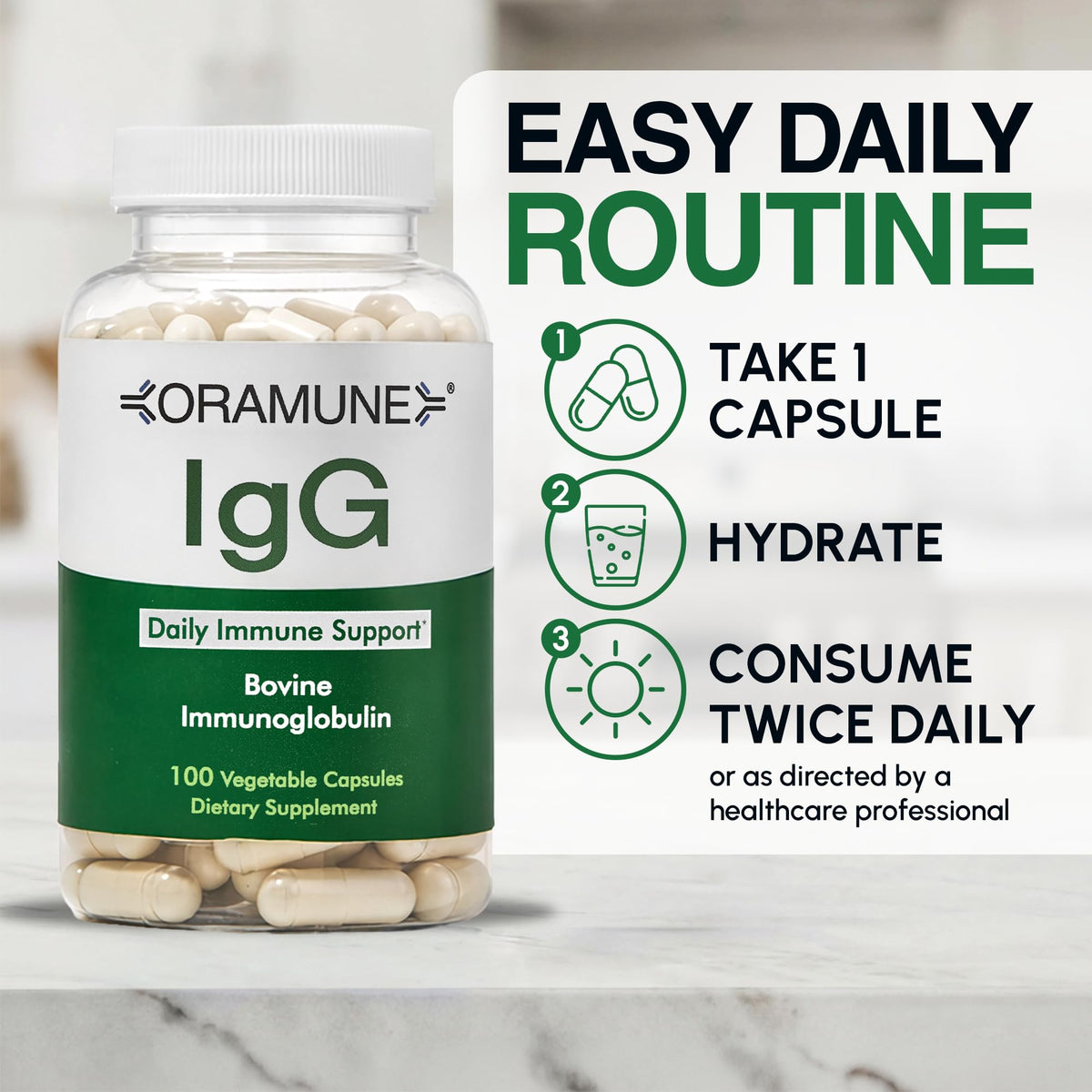 Oramune IgG Colostrum Supplement - 100 Capsules - image 3