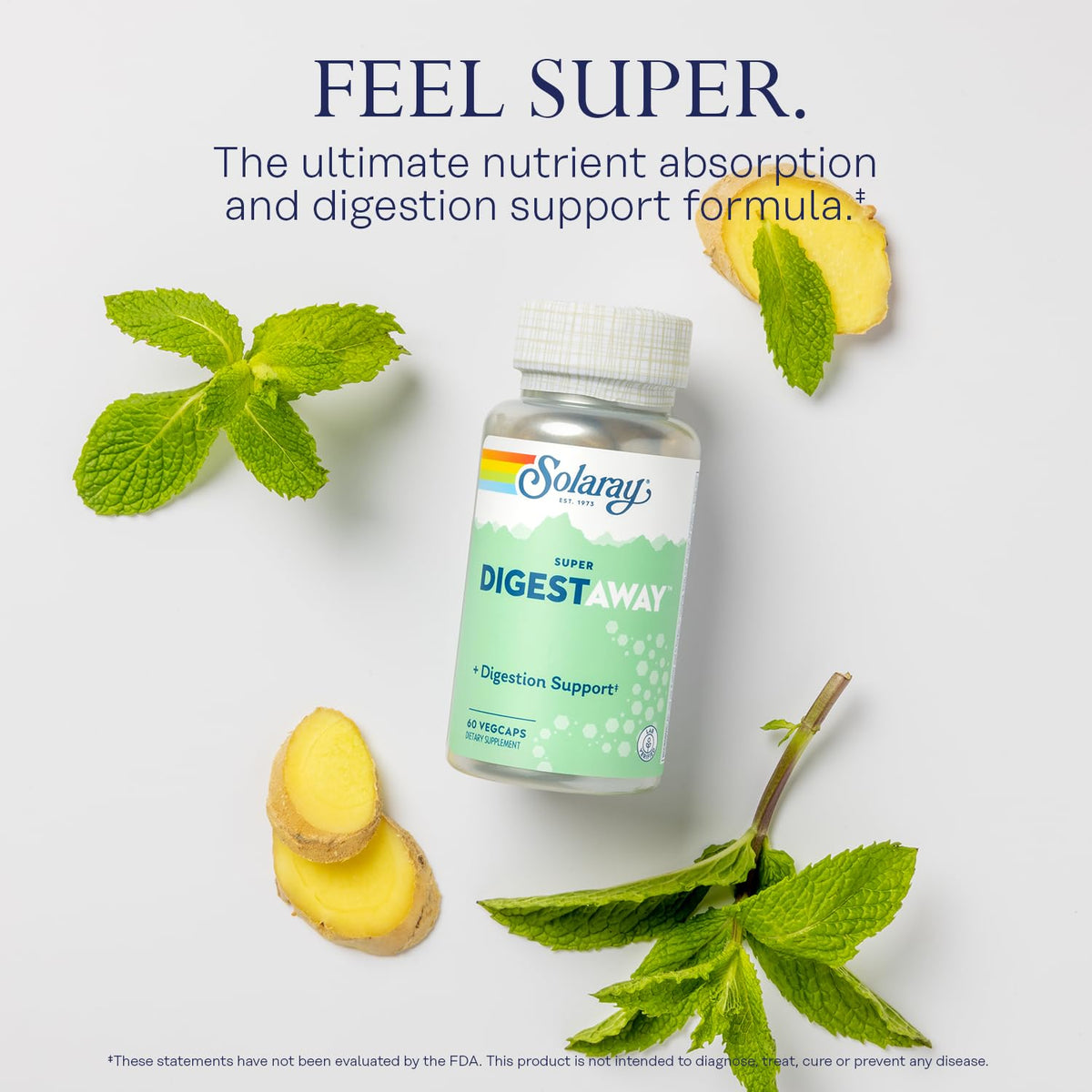 SOLARAY Super Digestaway Digestive Enzymes - 60 Vegetarian Capsules - image 3