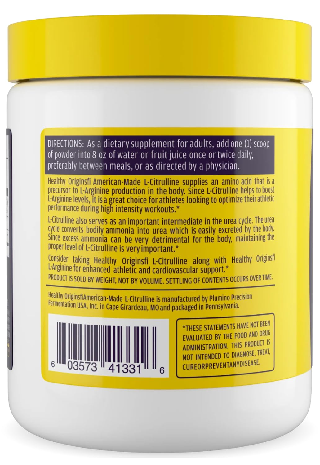 Healthy Origins L-Citrulline Powder 3000 mg - 300g - image 3