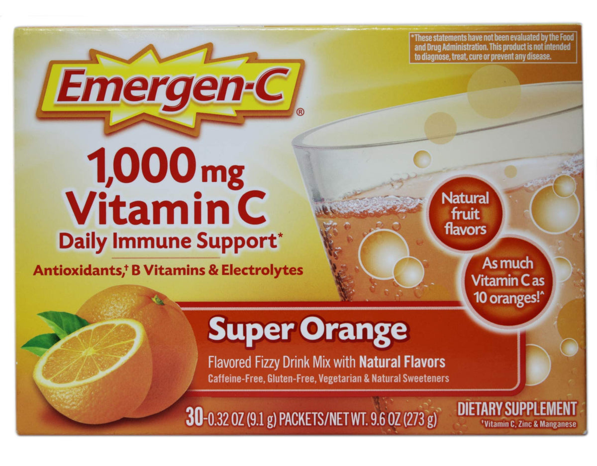 Alacer Emergen-C Vitamin C Fizzy Drink Mix Super Orange - 120 Packets - image 2