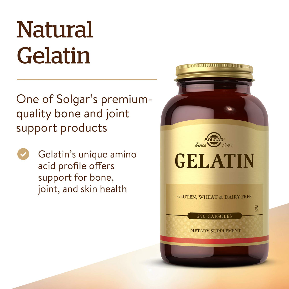 Solgar Gelatin 1680 mg Bone & Joint Support - 250 Capsules - image 3