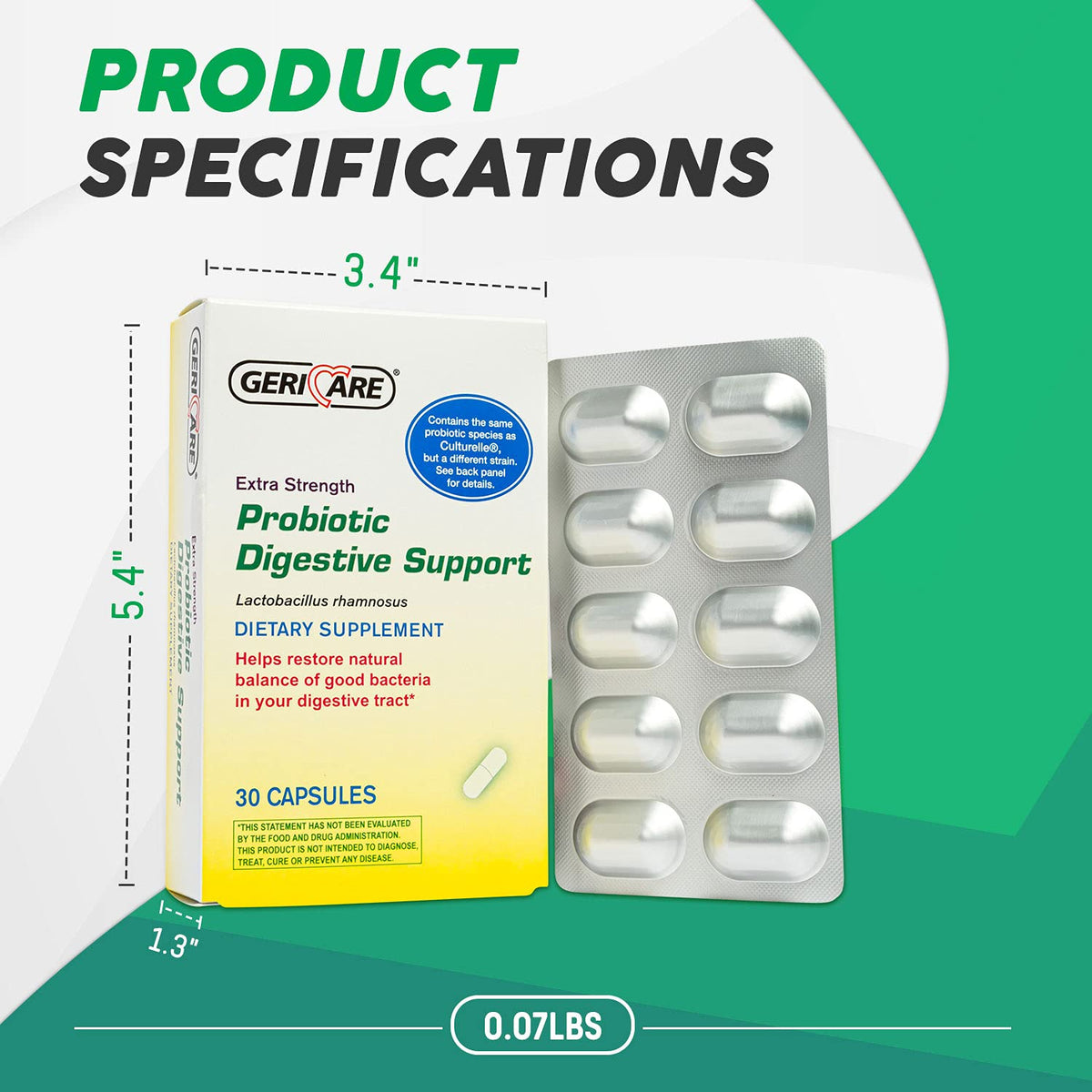 GeriCare Probiotic Digestive Support 20 Billion CFU - 30 Capsules - image 3