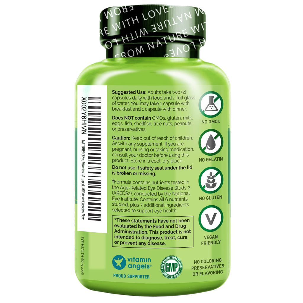 NATURELO Eye Vitamins AREDS 2 Formula - 60 Vegan Capsules - image 8