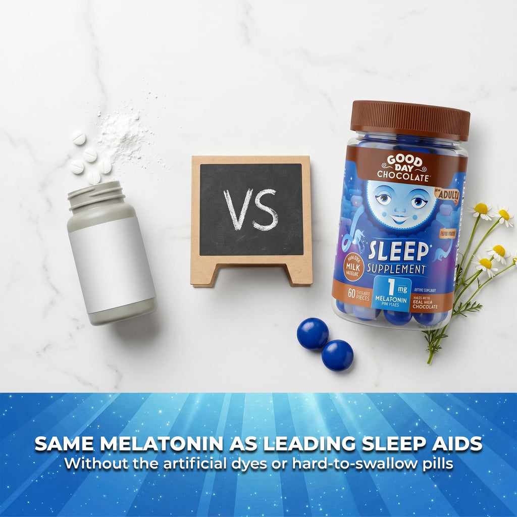 Good Day Chocolate Melatonin 1 mg Sleep Aid - 80 Count - image 6
