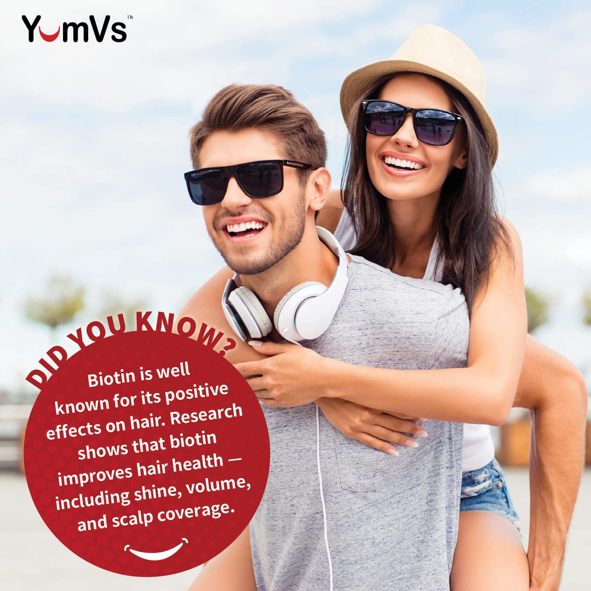 YUM-V'S Biotin Gummies 5,000 mcg Raspberry - 100 Count - image 5