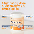 NativePath Hydrate Electrolyte Powder Tangerine - 30 Servings - image 4