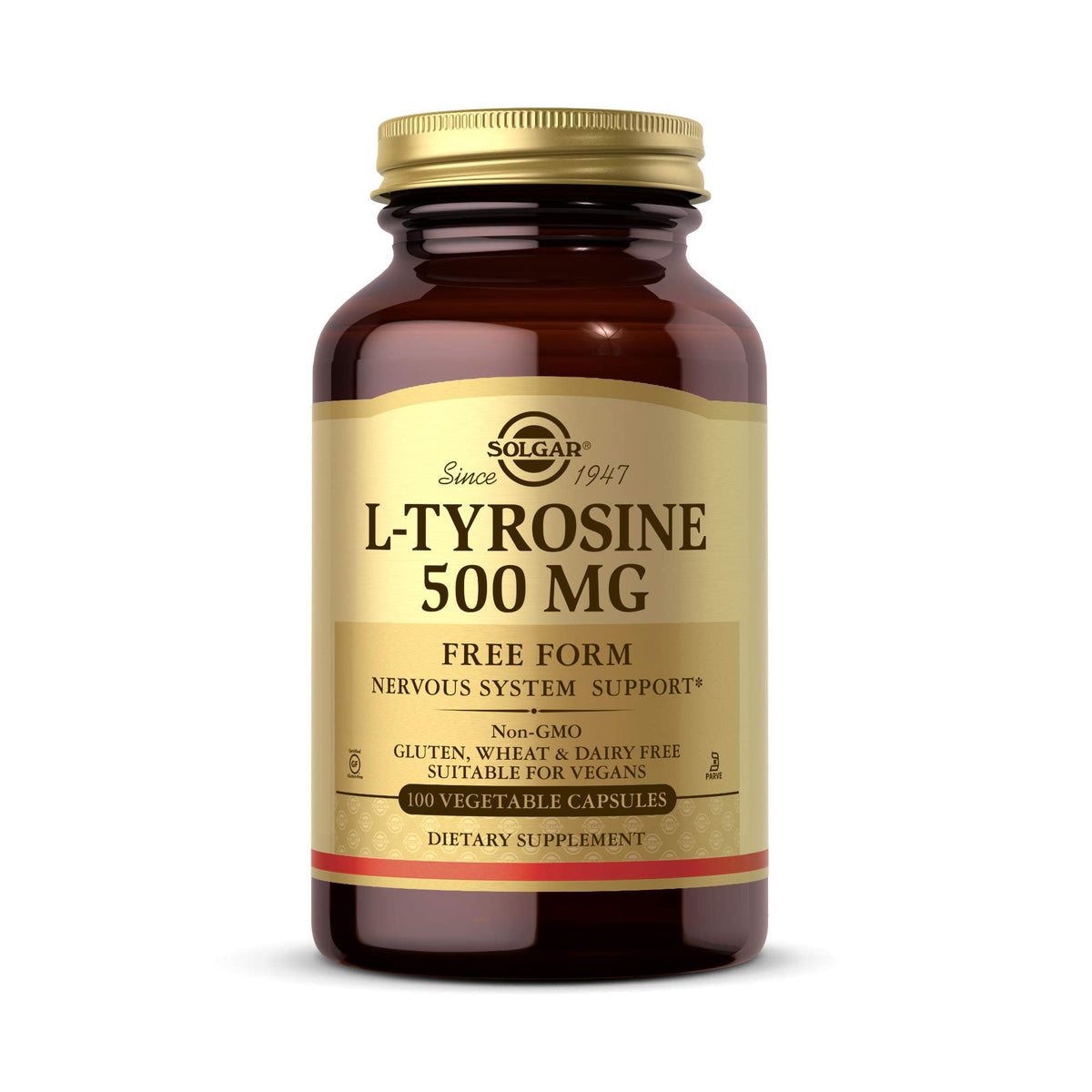 Solgar L-Tyrosine 500 mg Brain Support - 100 Vegetable Capsules