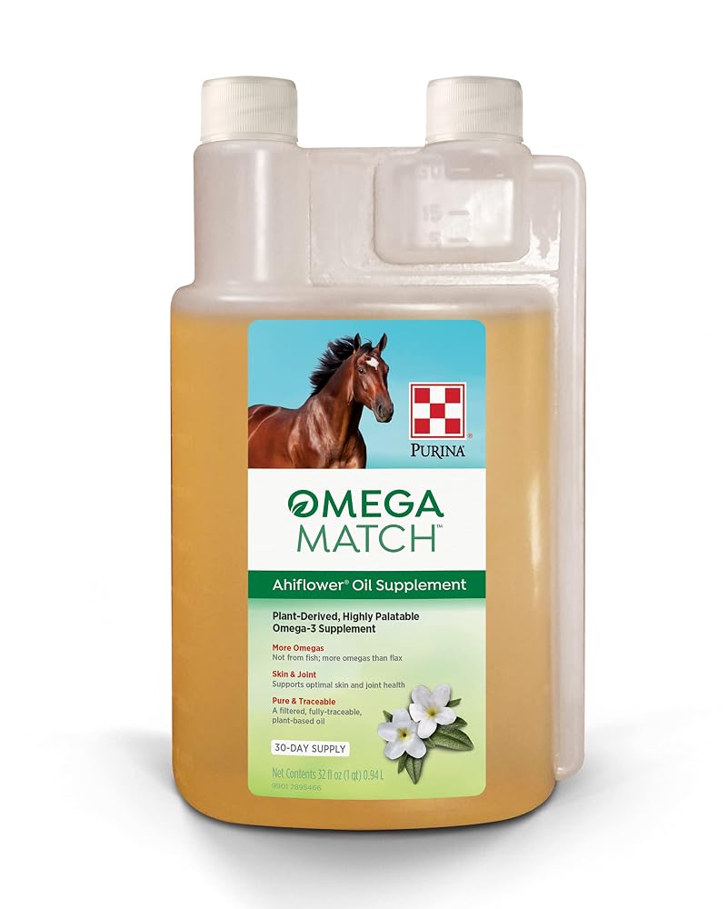 Purina Omega Match Ahiflower Oil Horse Supplement - 32 Fl Oz