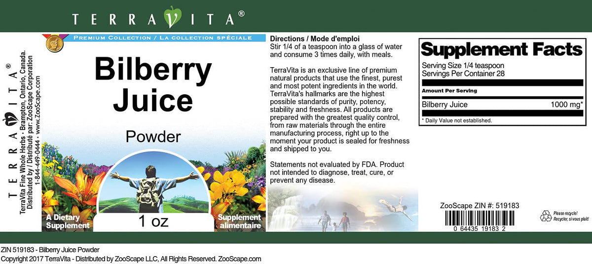 Terravita Bilberry Juice Powder - 3 oz (Pack of 3) - image 2