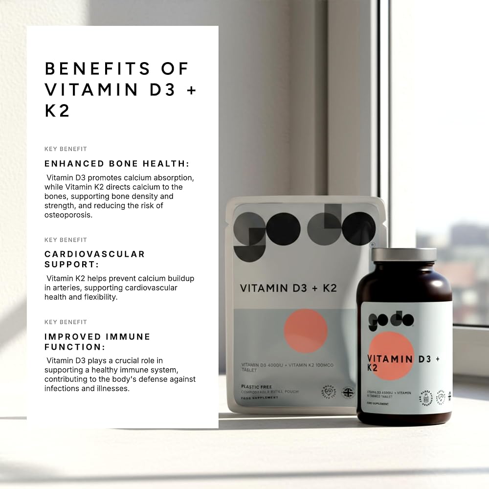 Fitness Health Vitamin D3 and K2 - 120 Tablets - image 2