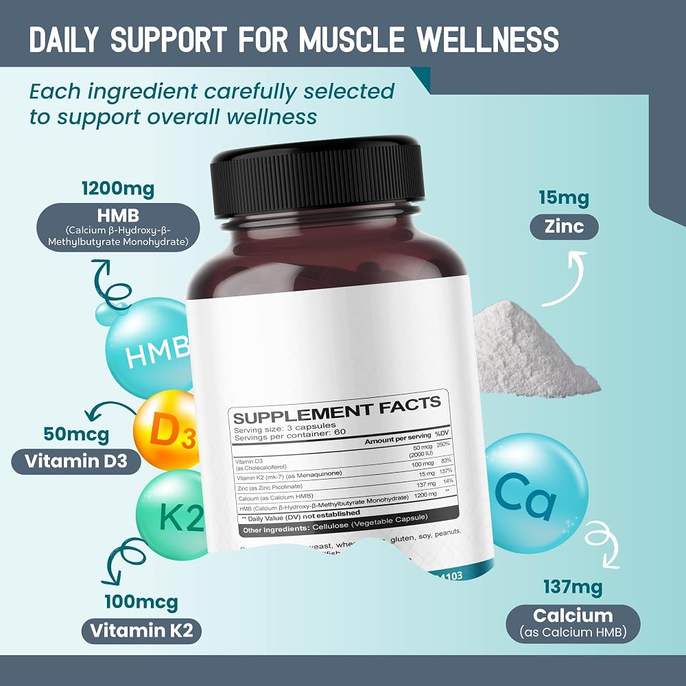 HarmoVira Advanced HMB 5-in-1 Muscle Recovery Support - 180 Capsules - image 3
