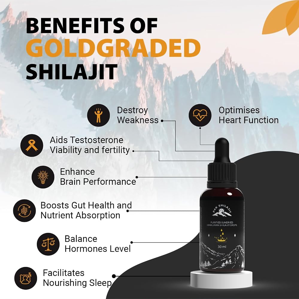 PakShilajit Gold Graded Himalayan Shilajit Liquid Drops - 30 mL - image 3