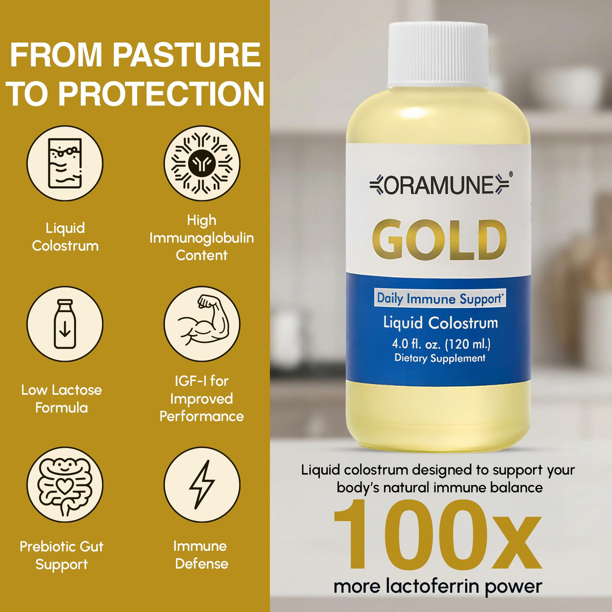 Oramune Gold Immune Support Liquid Bovine Colostrum - 4 fl oz - image 5