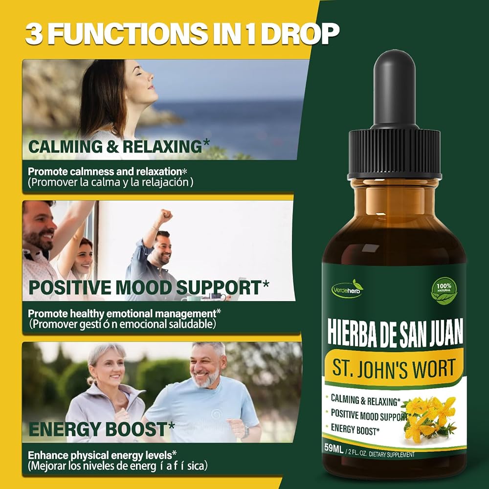 Verdeherb St. John's Wort Herb Drops for Mood Support - 2 Fl Oz - image 2