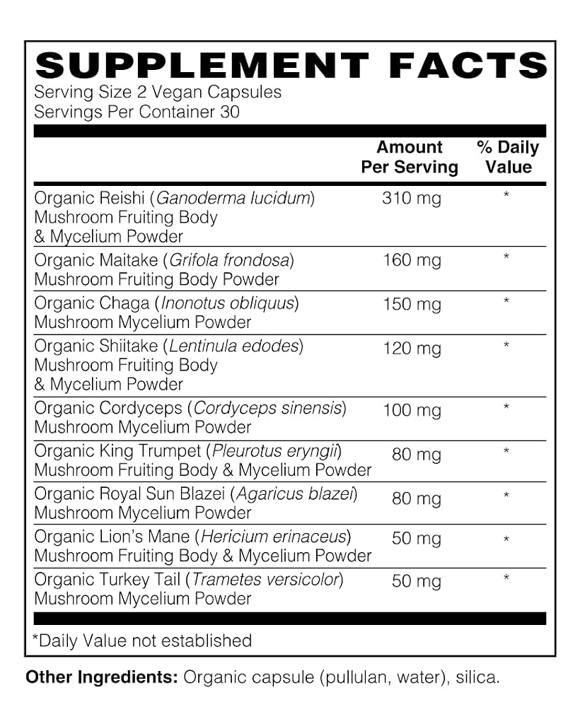 Sacred Tree Naturals Organic Mushroom Immune Support - 60 Capsules - image 2