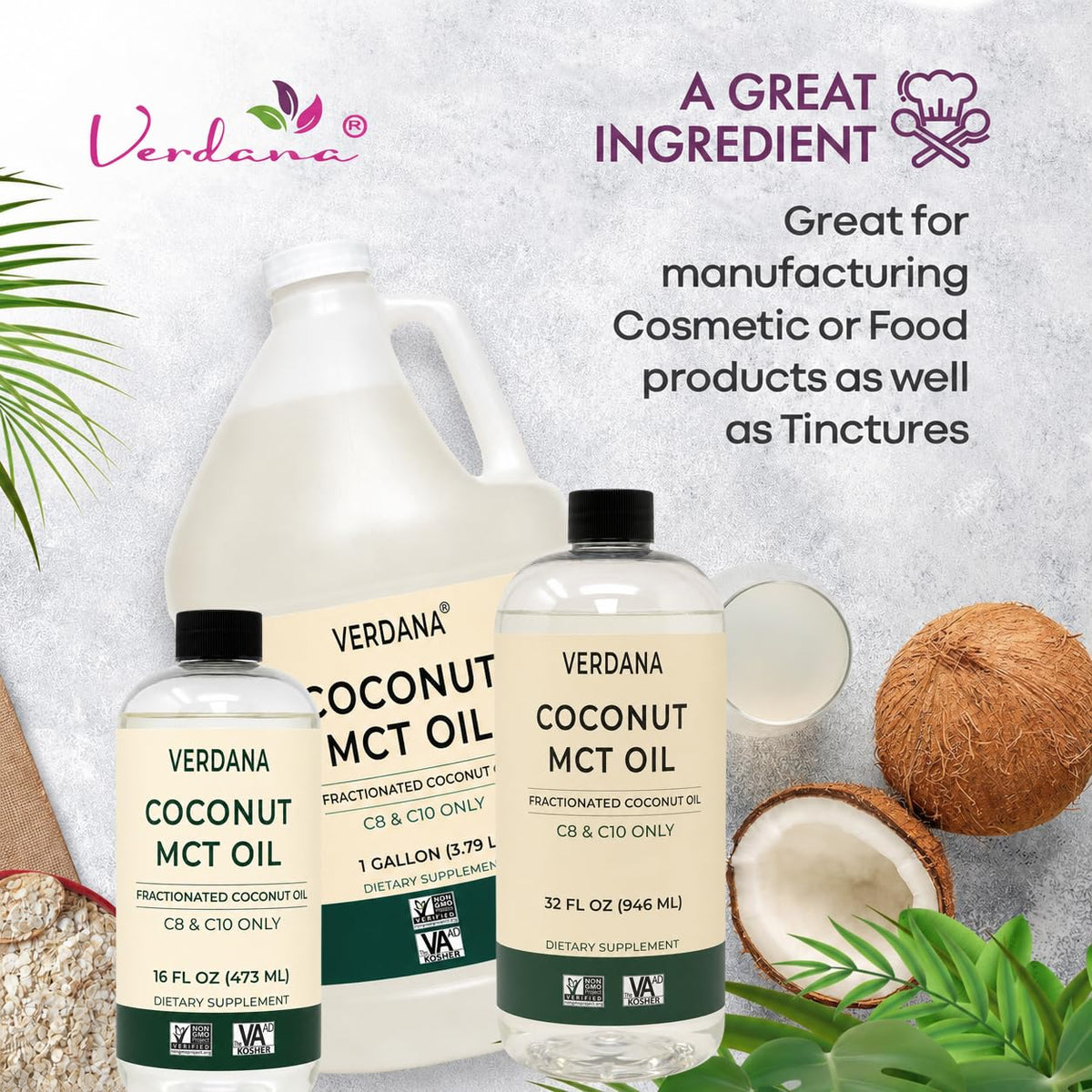 Verdana Food Grade MCT Oil 100% Coconut - 16 Fl Oz - image 5