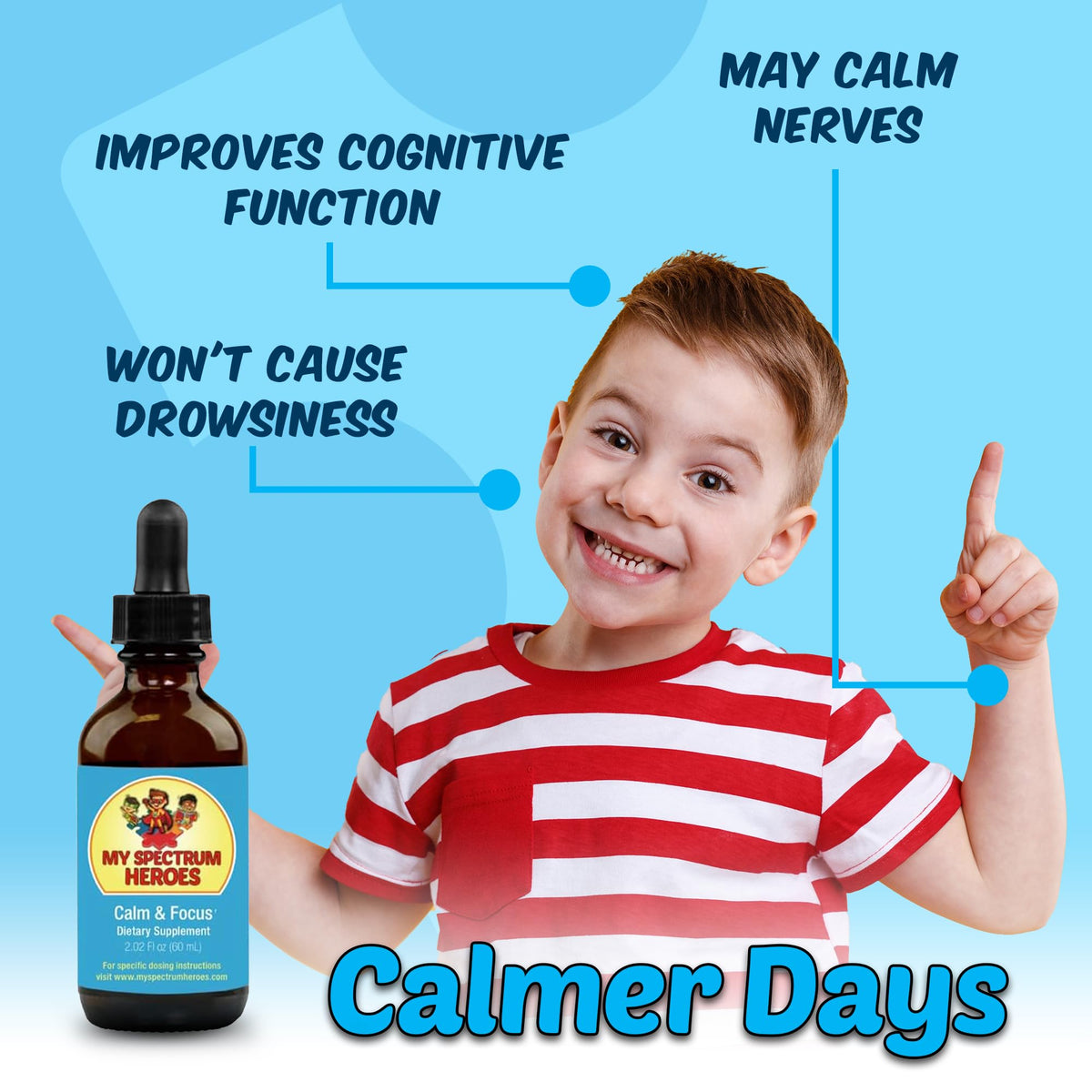 My Spectrum Heroes Calm & Focus Supplement Drops for Brain Support - 60 ml - image 5