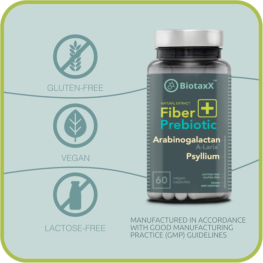 BiotaxX Arabinogalactan + Psyllium Husk Fiber Complex - 60 Capsules - image 5