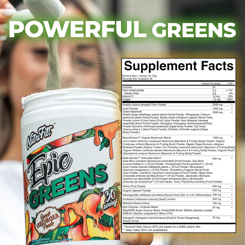 NutriFitt Epic Greens Superfood Powder - 30 Servings - image 3