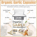 Ion Supplements Organic Garlic Capsules 500 mg - 180 Capsules - image 3