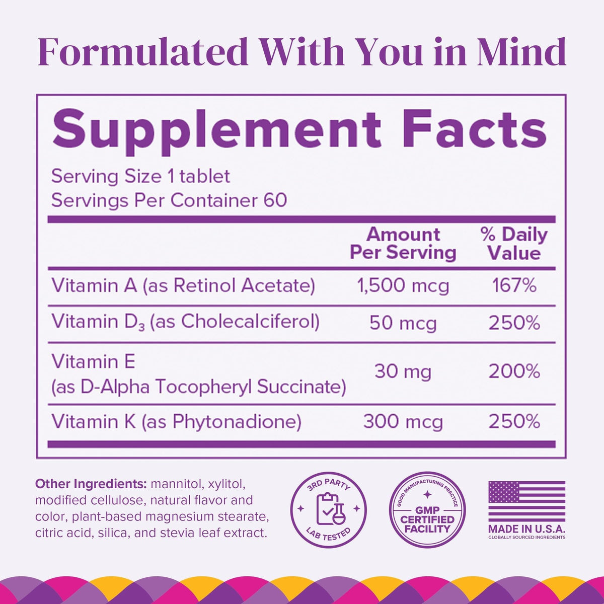 BariMelts ADEK Multivitamin Tablets for Women - 60 Tablets - image 2