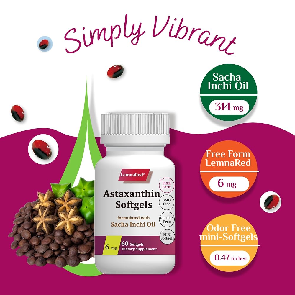 LemnaRed Astaxanthin 6mg Free-Form Softgel - 60 Softgels - image 5