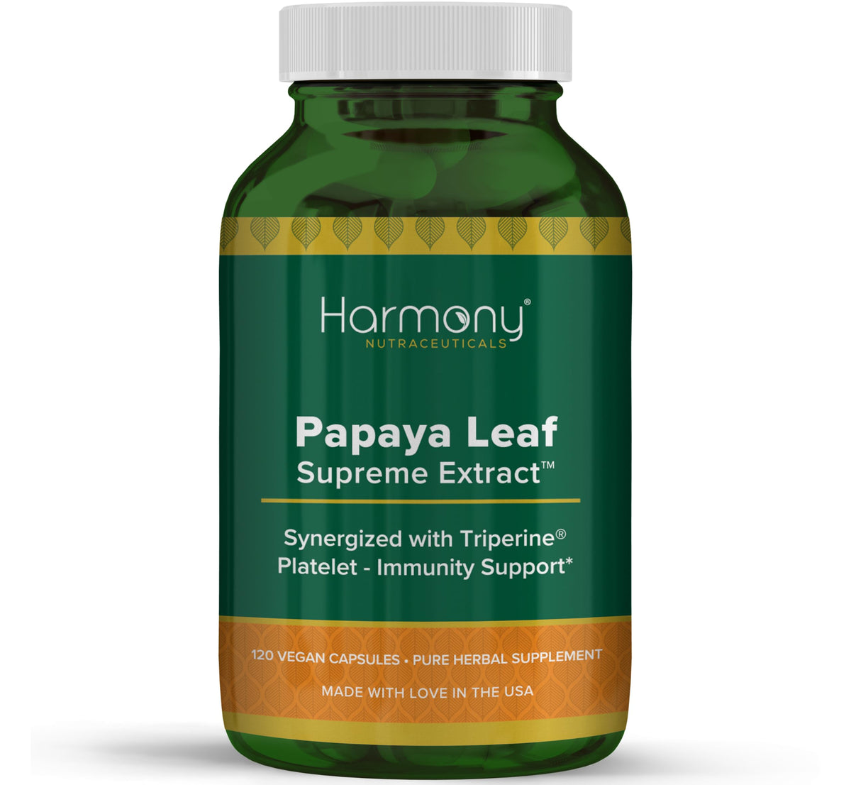 Harmony Nutraceuticals Papaya Leaf Extract - 120 Vegan Capsules