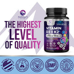 Nature's Peak Vitamin D3 K2-4000 IU Vitamin D3 & 200 mcg Vitamin K2