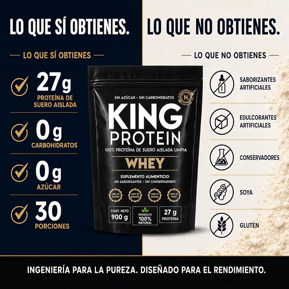 KING Protein Whey Isolate Protein Powder Unflavored - 30 Servings - image 3