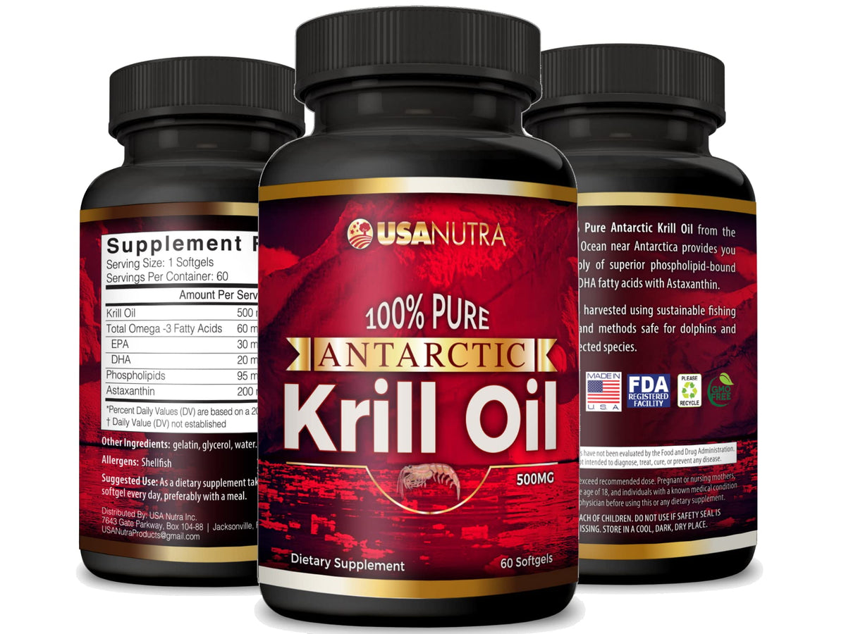 USANUTRA Antarctic Krill Oil Softgels 1000mg - 60 Softgels