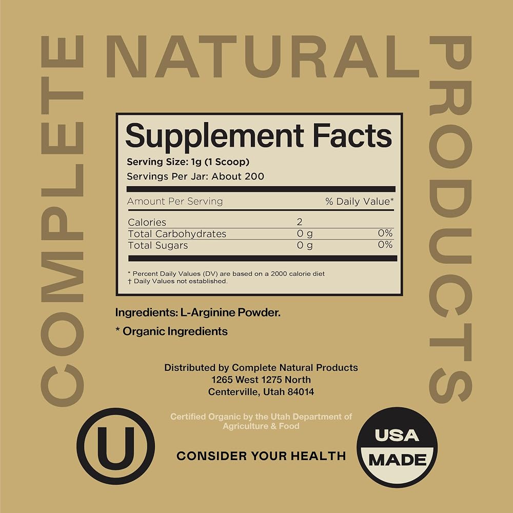Complete Natural Products L-Arginine Powder Amino Acid - 8oz - image 4