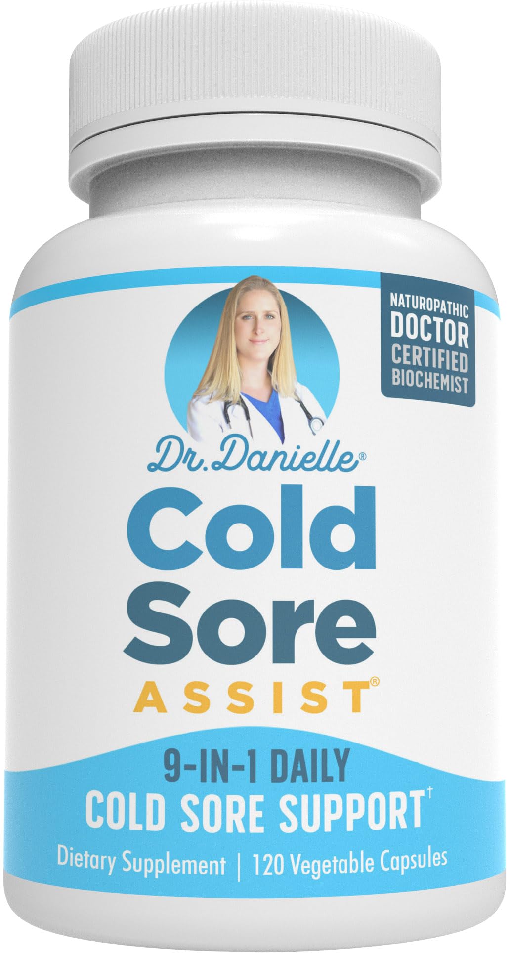 Doctor Danielle Cold Sore Assist with Lysine and Lemon Balm - 120 Capsules