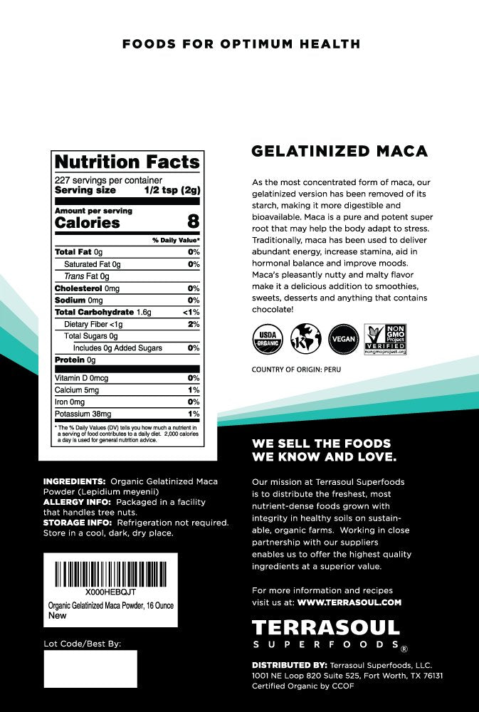 Terrasoul Superfoods Organic Gelatinized Maca Powder - 80 Ounces - image 2