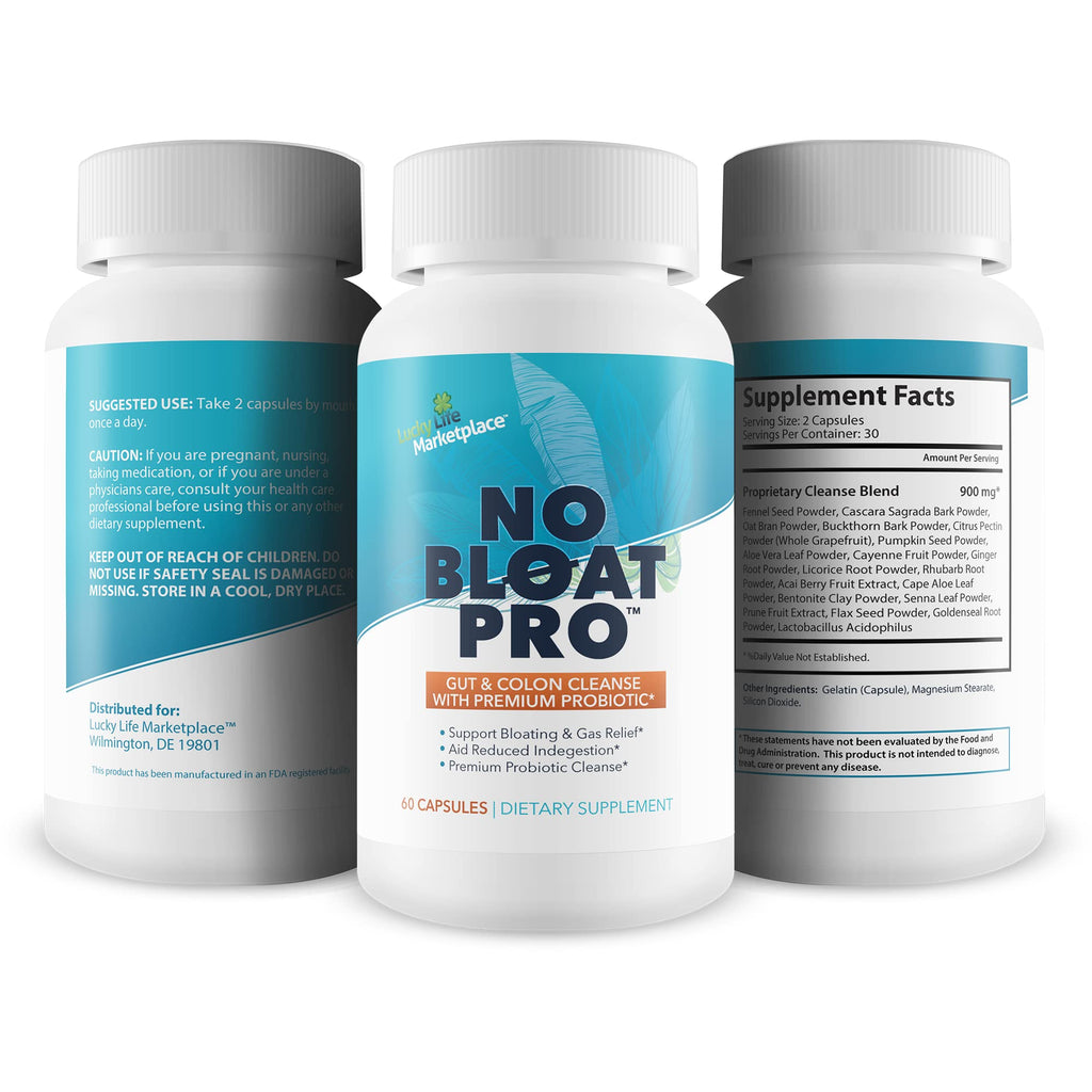 Generic No Bloat Pro Gut & Colon Cleanse with Probiotic Support - 1 Bottle - image 4