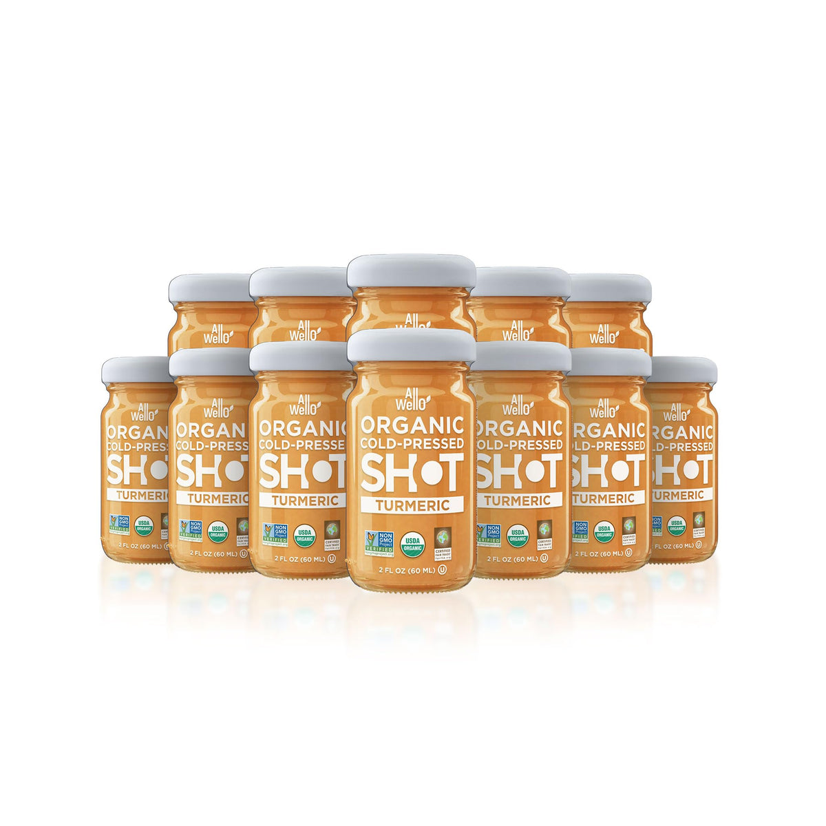 ALLWELLO Cold-Pressed Ginger Shot, 60 mL, USDA Organic, NONGMO