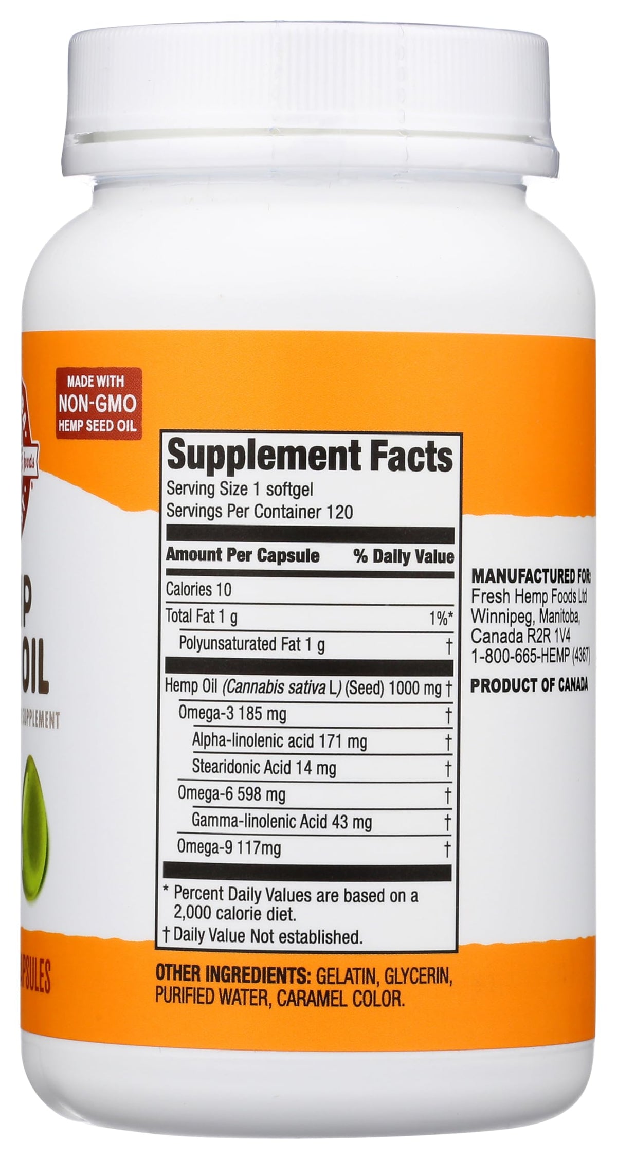 Manitoba Harvest Hemp Seed Oil Softgels - 120 Count - image 3