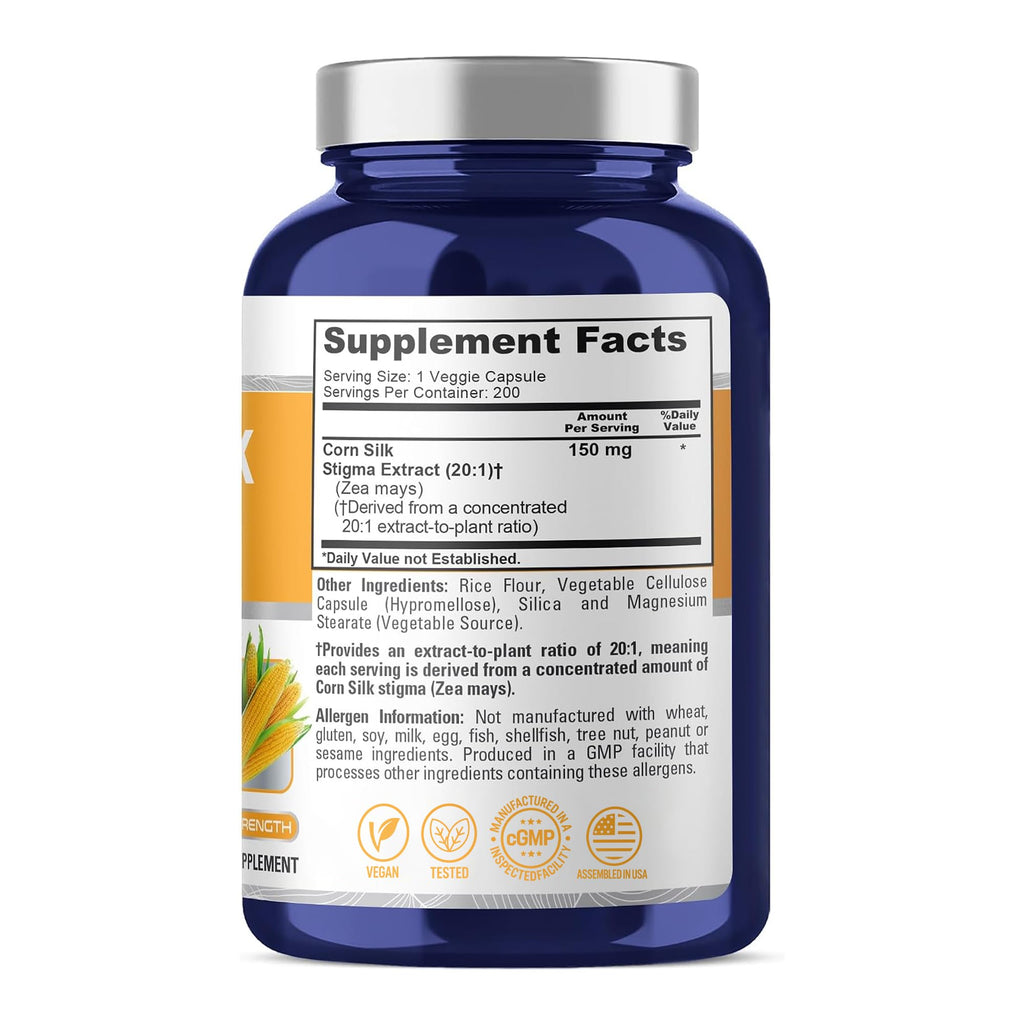 NusaPure Corn Silk 150mg Vegan - 200 Vegetarian Capsules - image 2