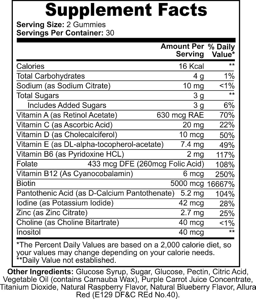 Nilon Beaute BeauteBiotic Gummies Hair Skin & Nails - 60 Gummies - image 9