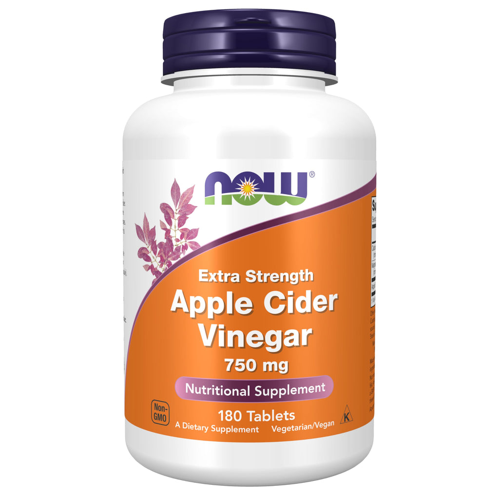 NOW Apple Cider Vinegar 750 mg Extra Strength - 180 Tablets