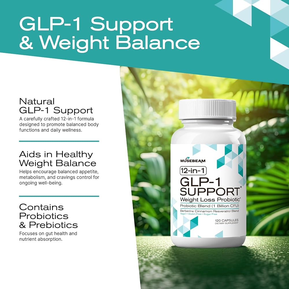 MuseBeam GLP-1 Support Probiotic Weight Loss Supplement - 120 Capsules - image 3