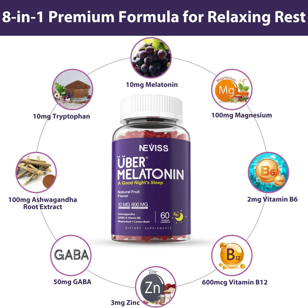 NEVISS Melatonin Gummies 10mg 20mg for Adults