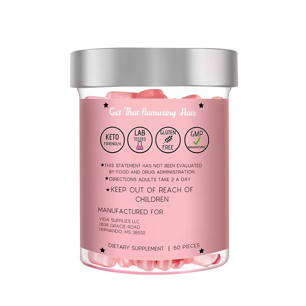 vidanow Flamazing Hair Vitamins Gummy for Hair, Skin & Nails - 60 Gummies - image 3