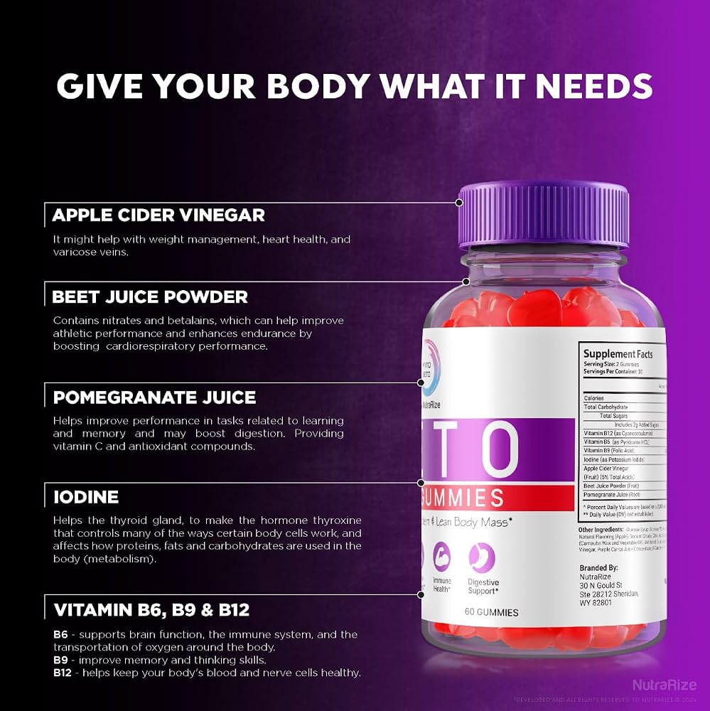 NutraRize Vyto Keto ACV Gummies Weight Loss Support - 60 Gummies - image 5