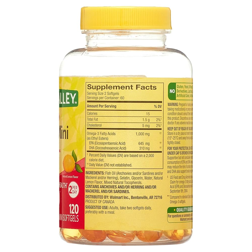LUAL Spring Valley Omega-3 Mini Fish Oil 1000 mg - 120 Softgels - image 7