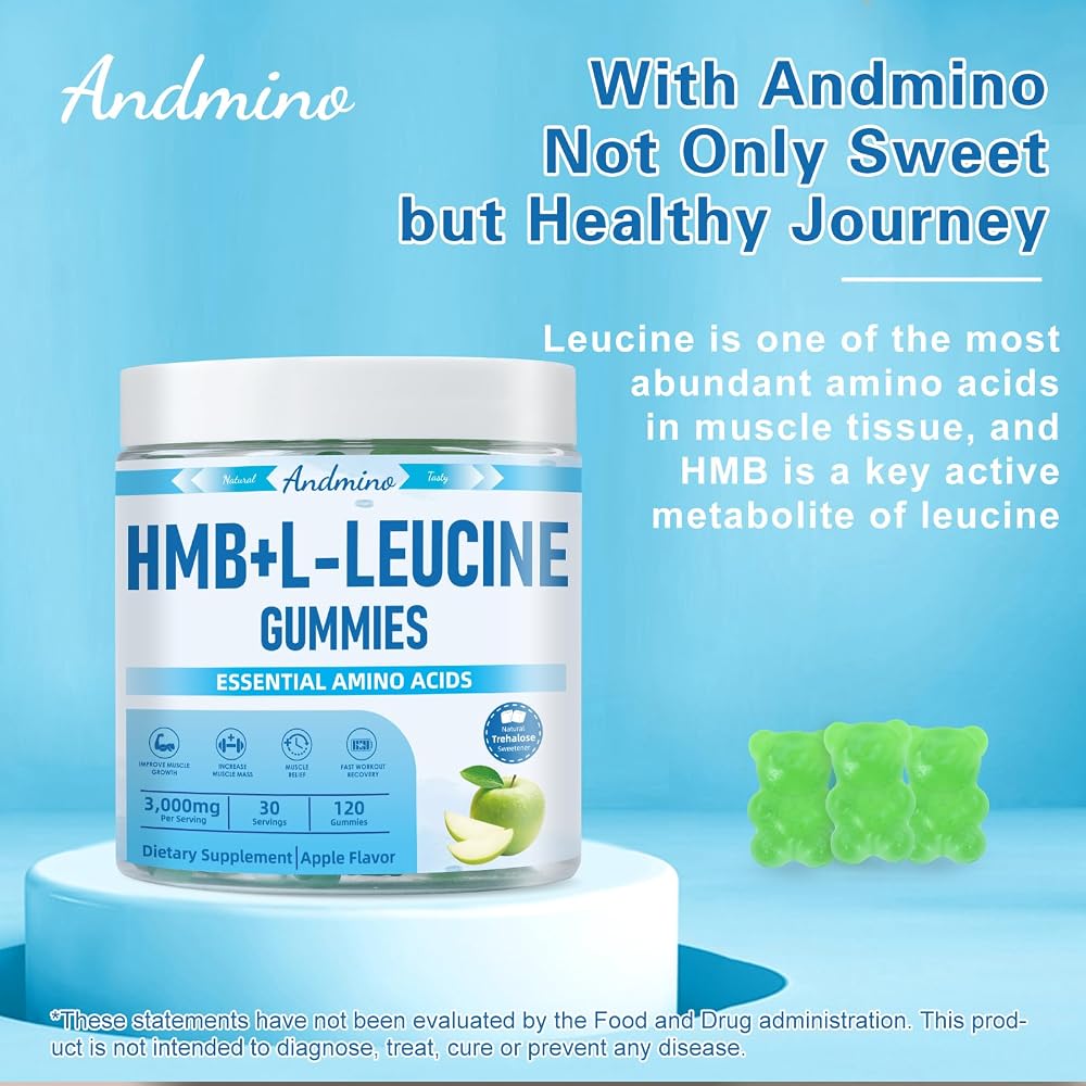 andmino HMB and L-Leucine Gummies for Muscle Growth - 120 Gummies - image 7