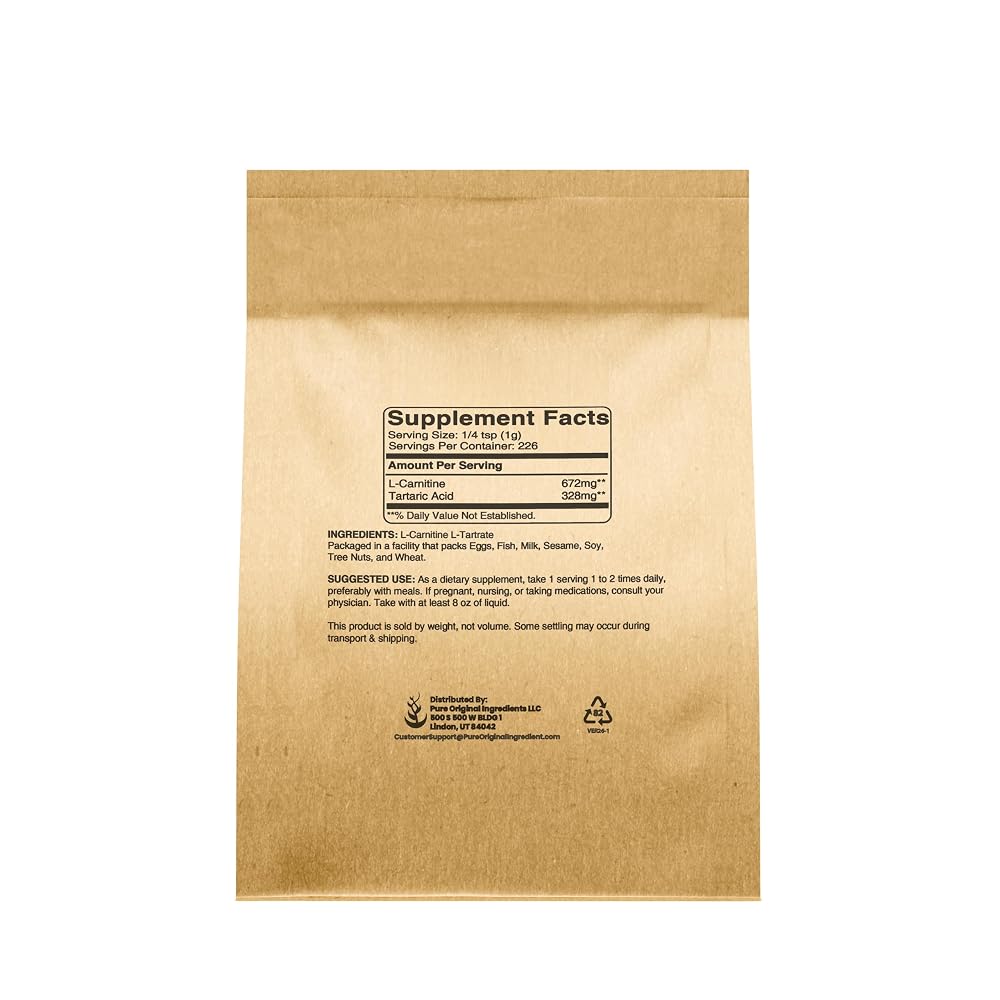 Pure Original Ingredients L-Carnitine L-Tartrate Powder - 8 oz - image 2